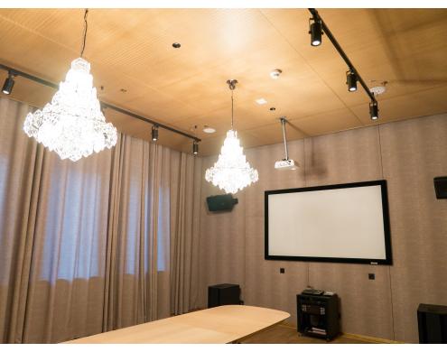 Ceiling acoustic treatment with Belner panels