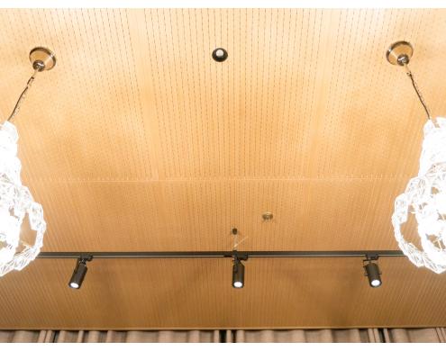 Ceiling acoustic treatment with Belner panels